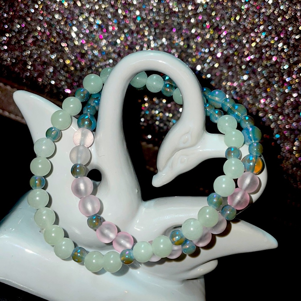 2 CLEAR Colored bracelets